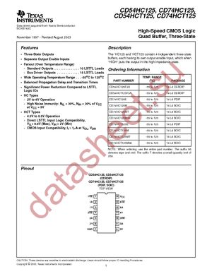 CD74HC125M96E4 datasheet  